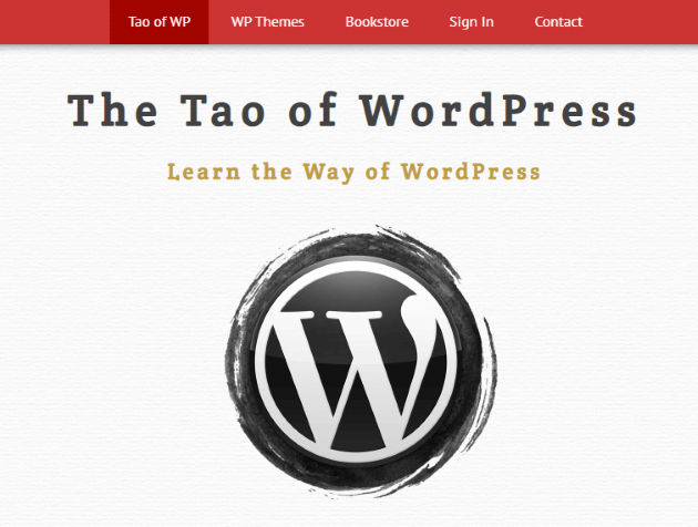 The Tao of WordPress home page screenshot 