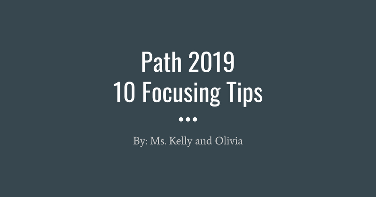Ten Focusing Tips