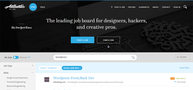 Trabalhos do WordPress Trabalhos Autênticos