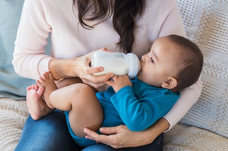 Infant drinking milk