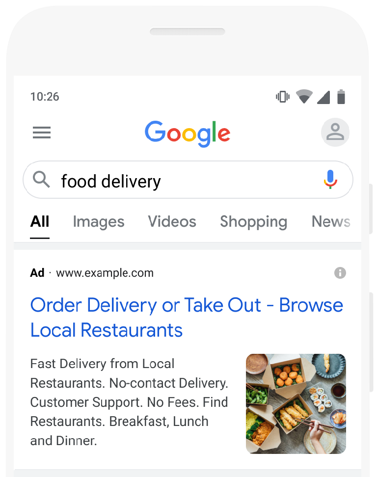An example image of what image ads on Google look like, displayed on an iPhone