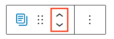 Use the Move handles to move blocks up and down.