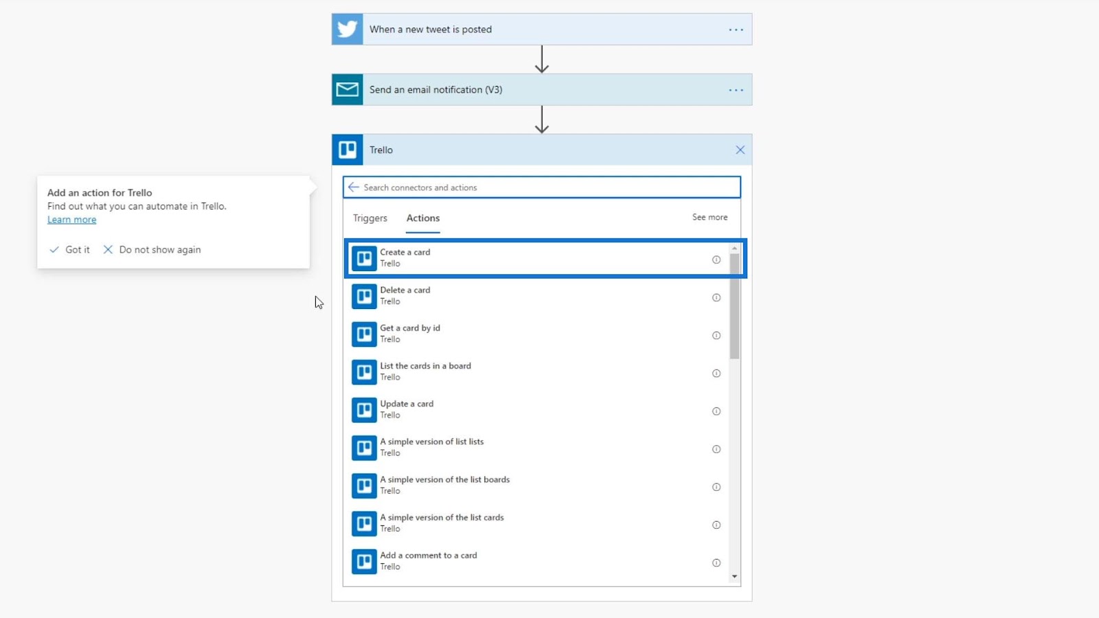 Power automate actions