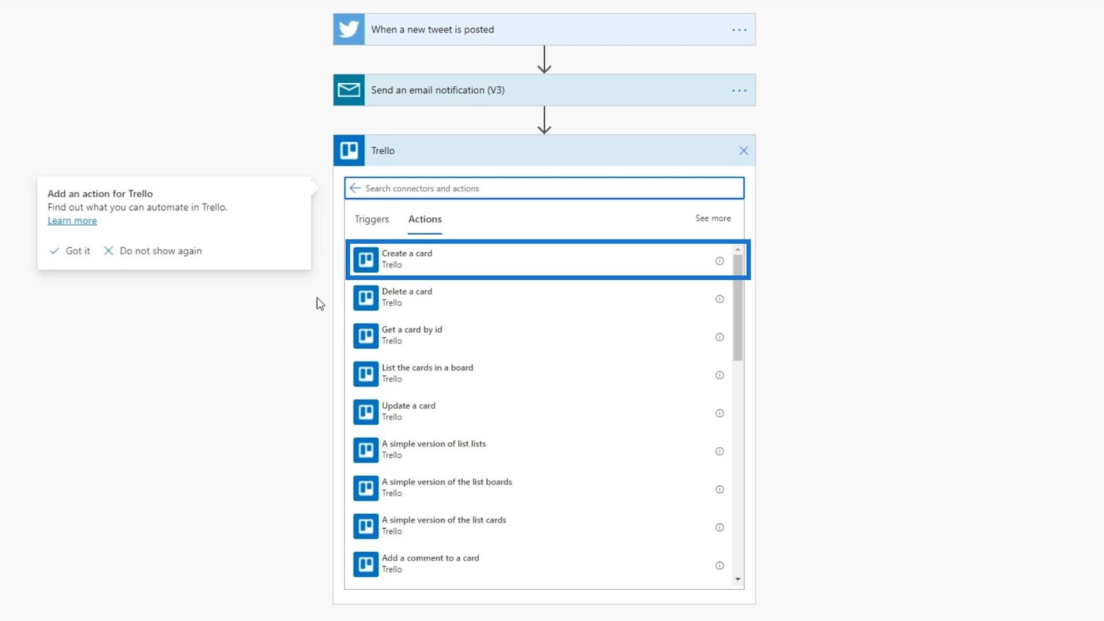 Power automate actions