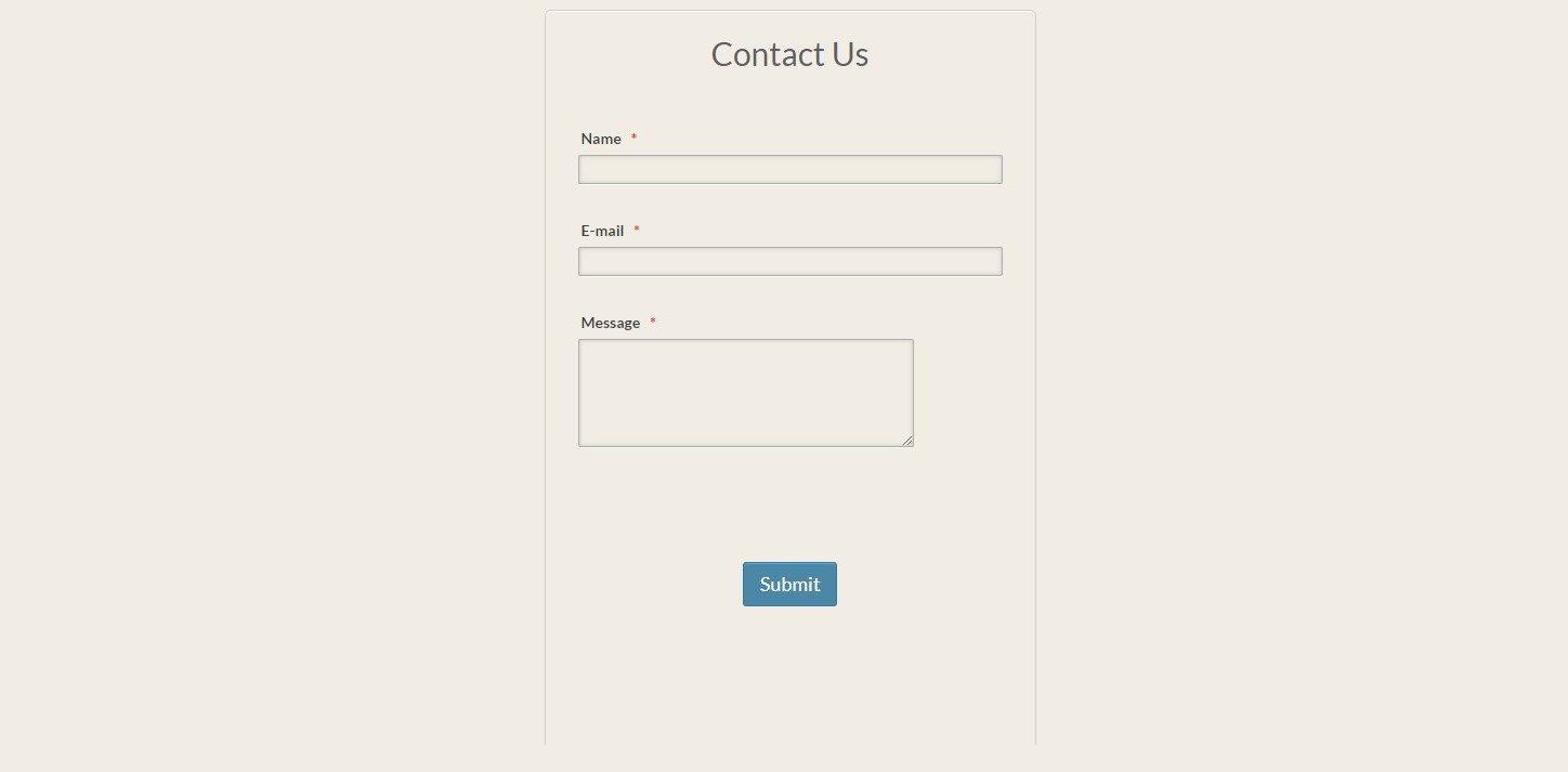 A straightforward "Contact Us" form enhances usability.