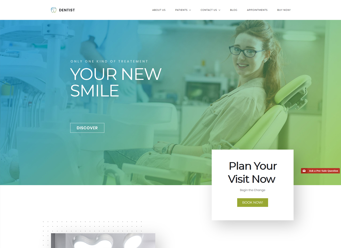Dentista |  Dentista, tema de WordPress para hospitales médicos