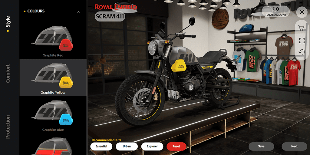 Personalised shopping for a bike with a 3D product configurator