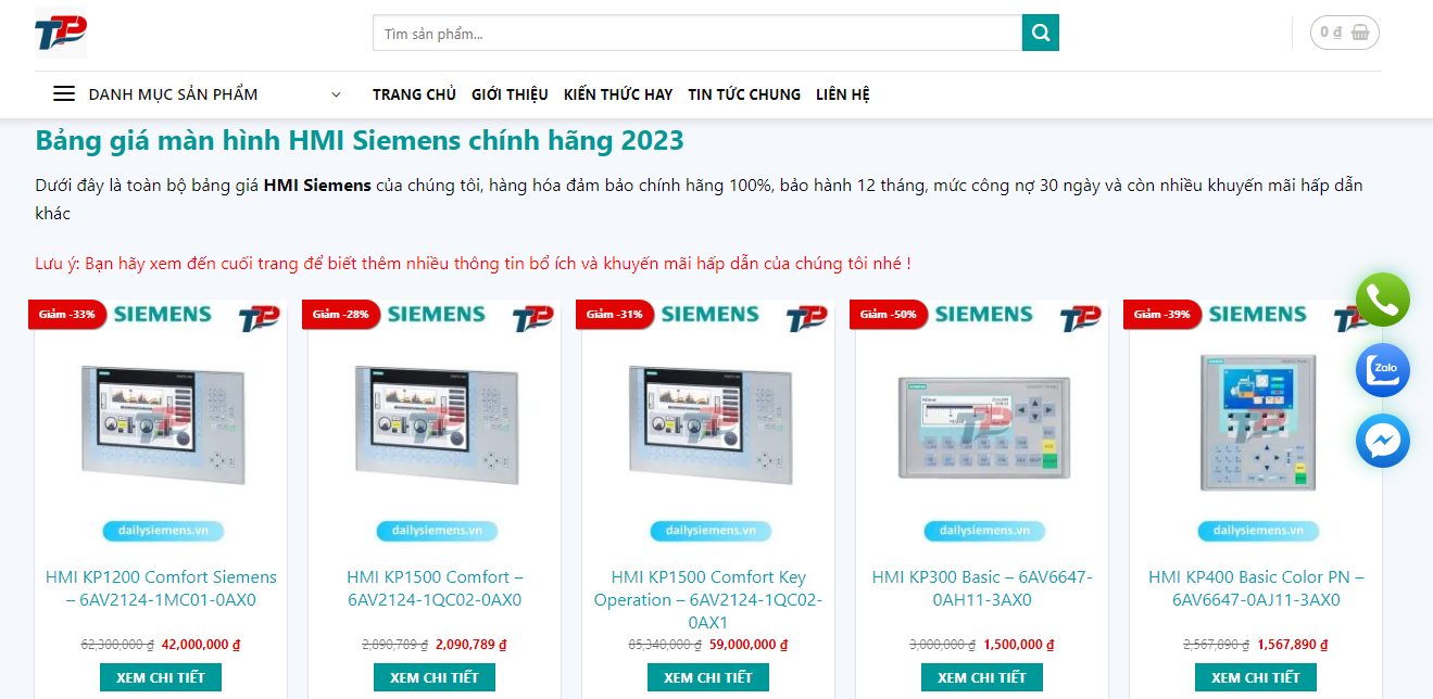 Không phải công ty nào cũng có web tham khảo sản phẩm như Thanh Thiên Phú