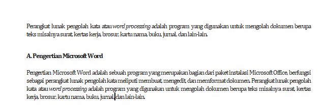 Cara Mengatur Spasi di Word: Sesudah spasi antar kata diatur
