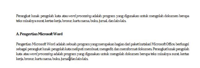 Cara Mengatur Spasi di Word: Sesudah spasi antar kata diatur