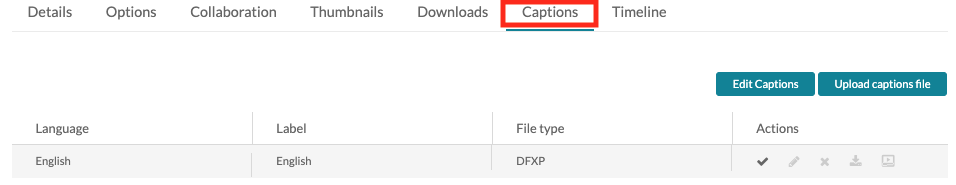 captions tab highlighted