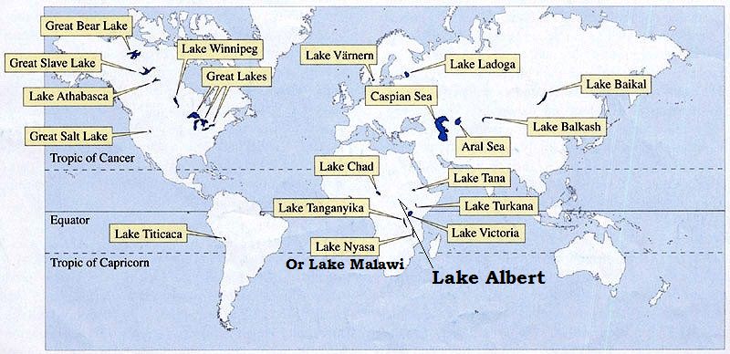 Most important lakes in the world notes with all important facts