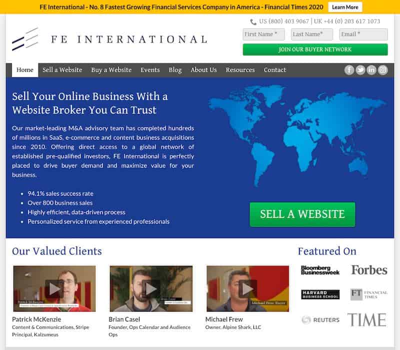 FE International - Vendez votre entreprise en ligne