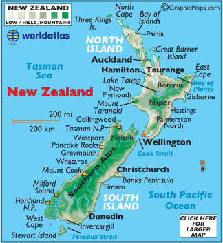 New Zealand map