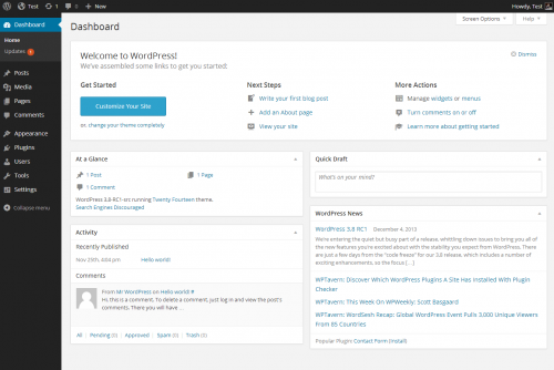 Dashboard WordPress