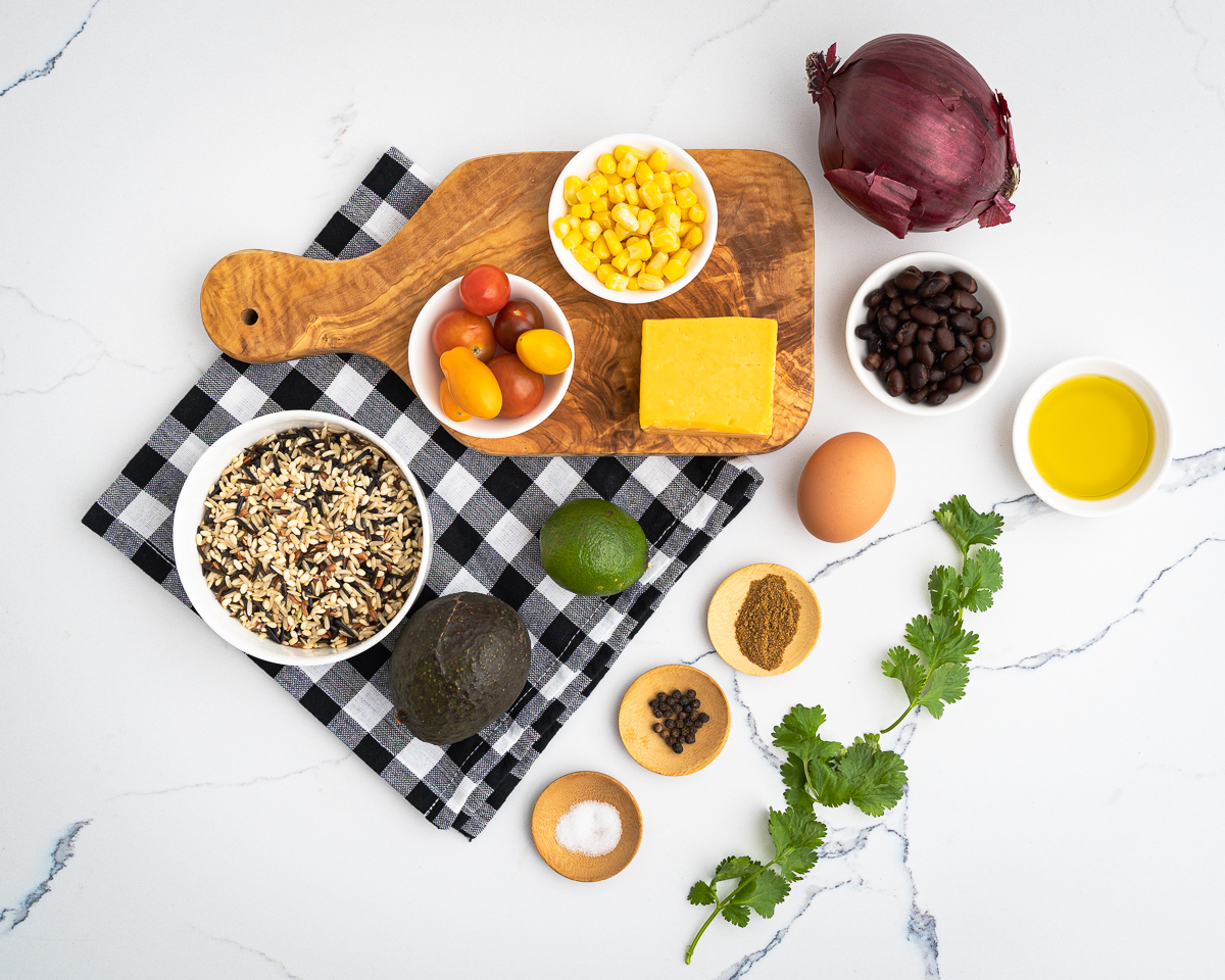 ingredients to make breakfast burrito bowls