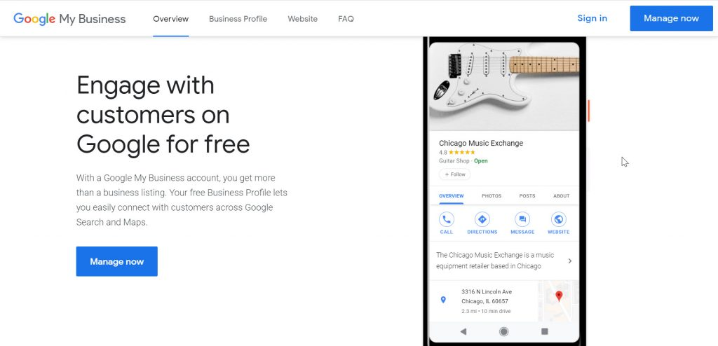(Google برای کسب‌ وکار من) یک فهرست راهنمای آنلاین است که به شما امکان می‌دهد به صورت رایگان با مشتریان در جستجوی Google و Google Maps ارتباط برقرار کنید.
