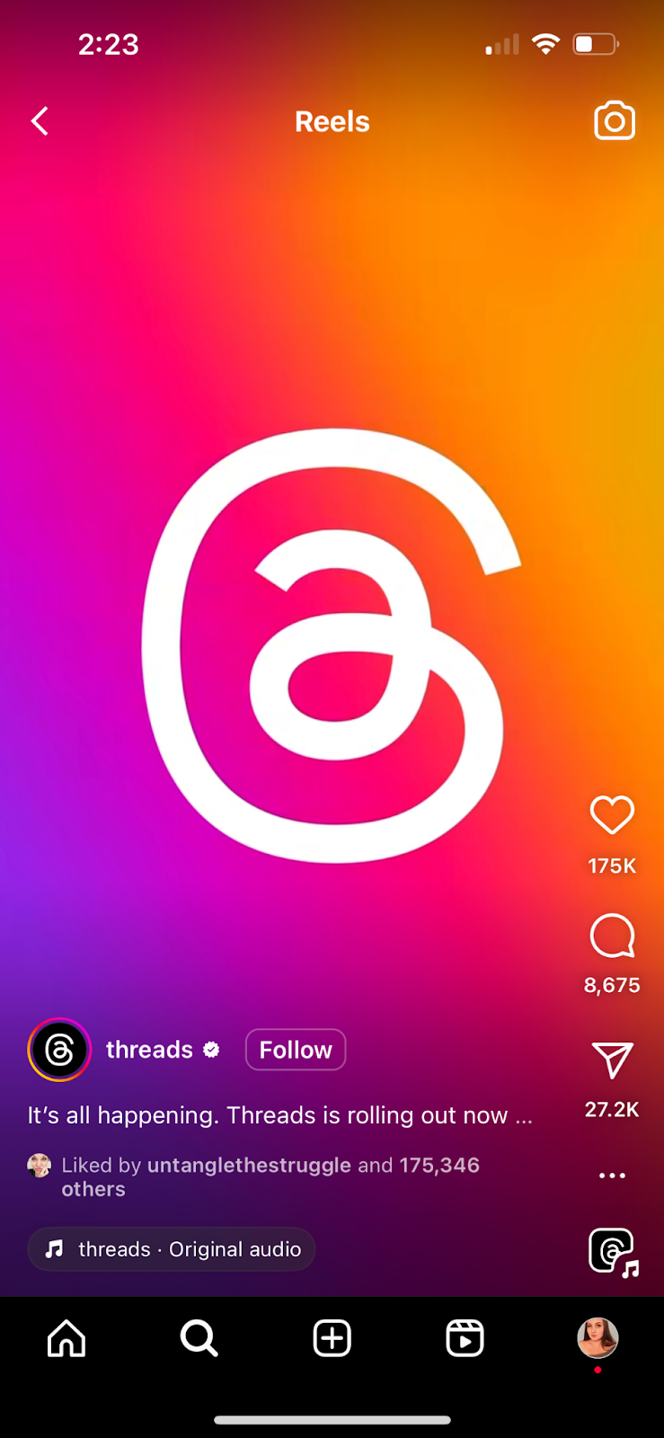 Example of Instagram on brand.