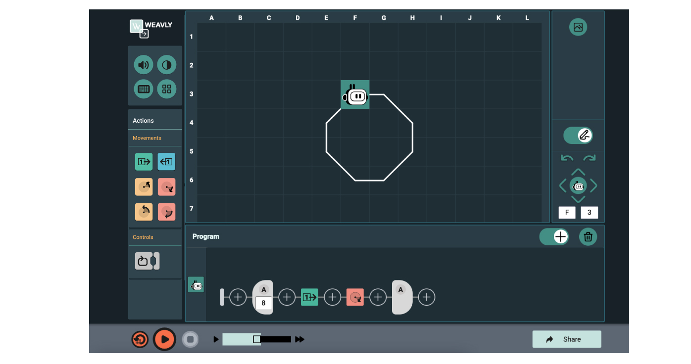 Demonstrating the loop feature on Weavly 