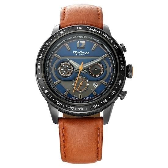 Classic Brown and Blue Duo Chronograph Watches