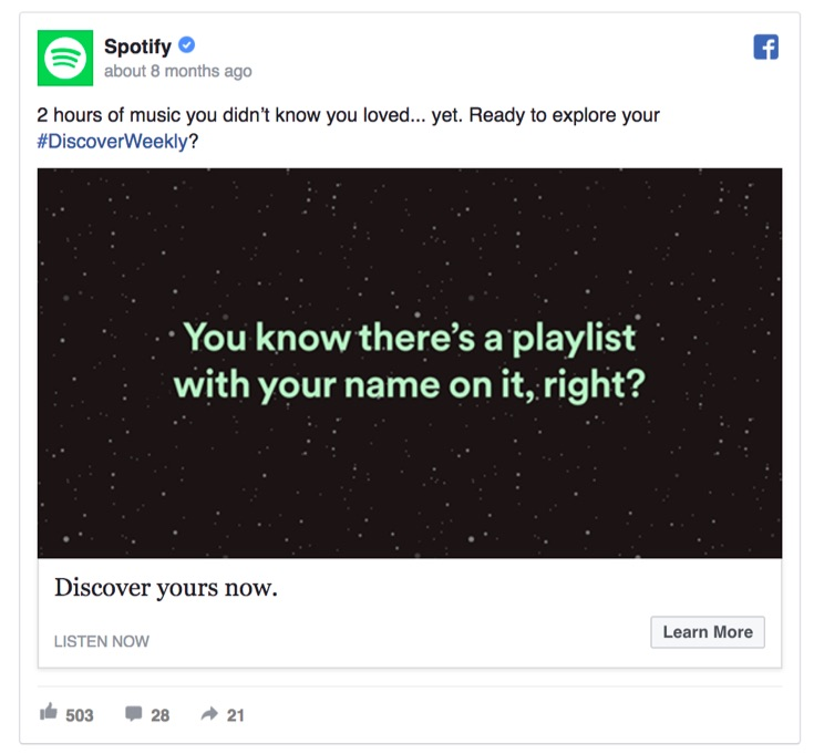 curiosity help your audience engage more - spotify