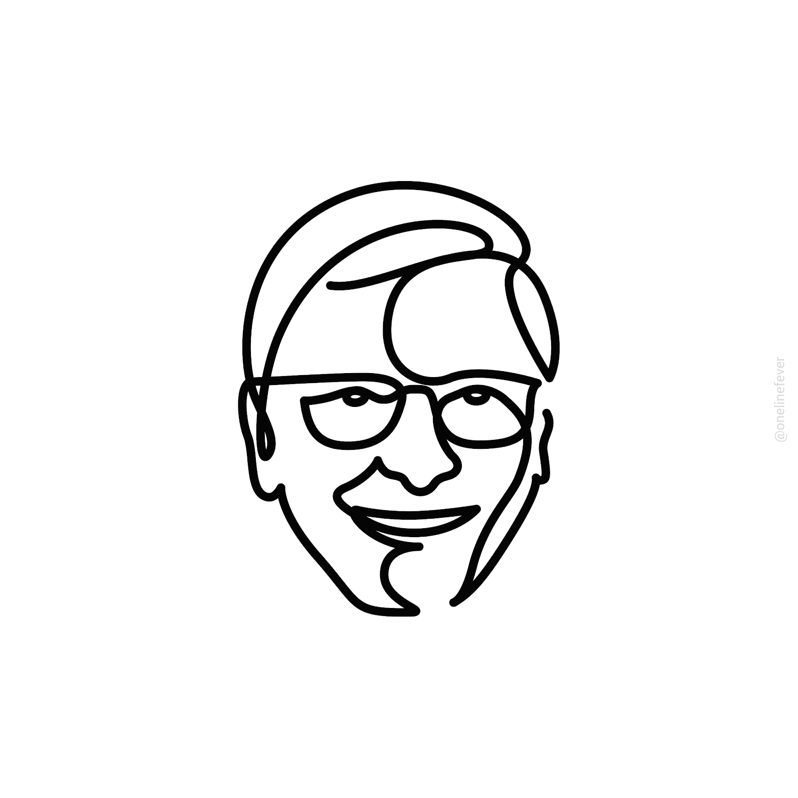 Drawing celebrity in one line design style