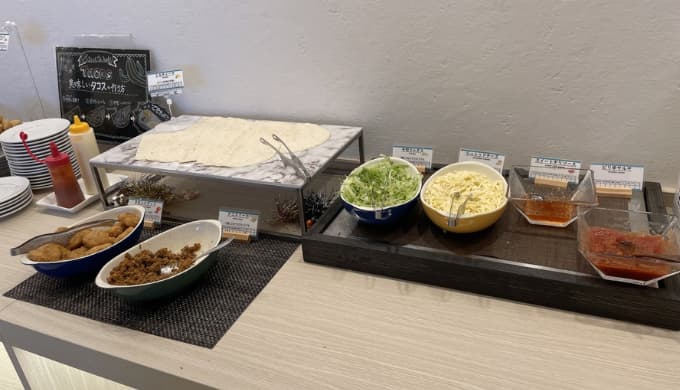 ホテルトリフィート宮古島リゾート：朝食ビュッフェ（手作りタコスセット）