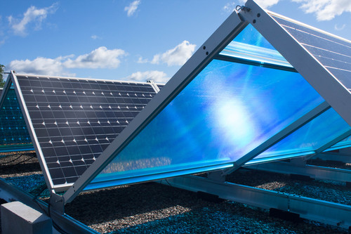 Reflectors Significantly Raise the Efficiency of Flat Rooftop Solar