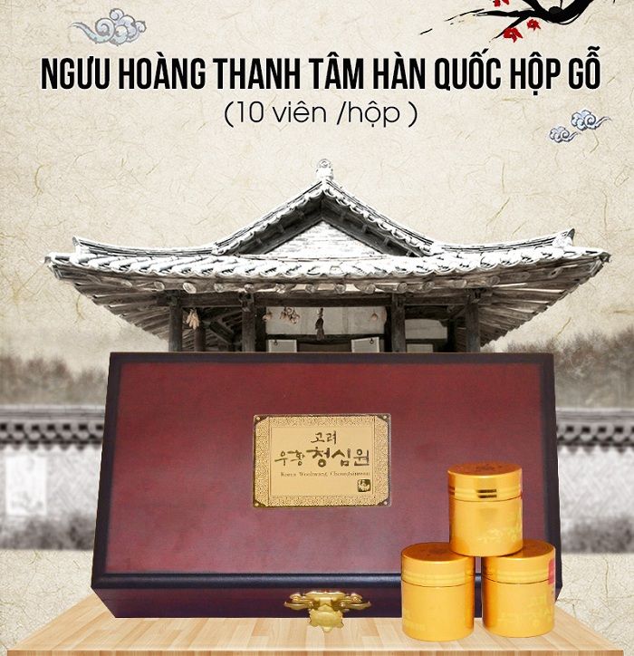 Sản phẩm ngưu hoàng thanh tâm Hàn Quốc hộp gỗ