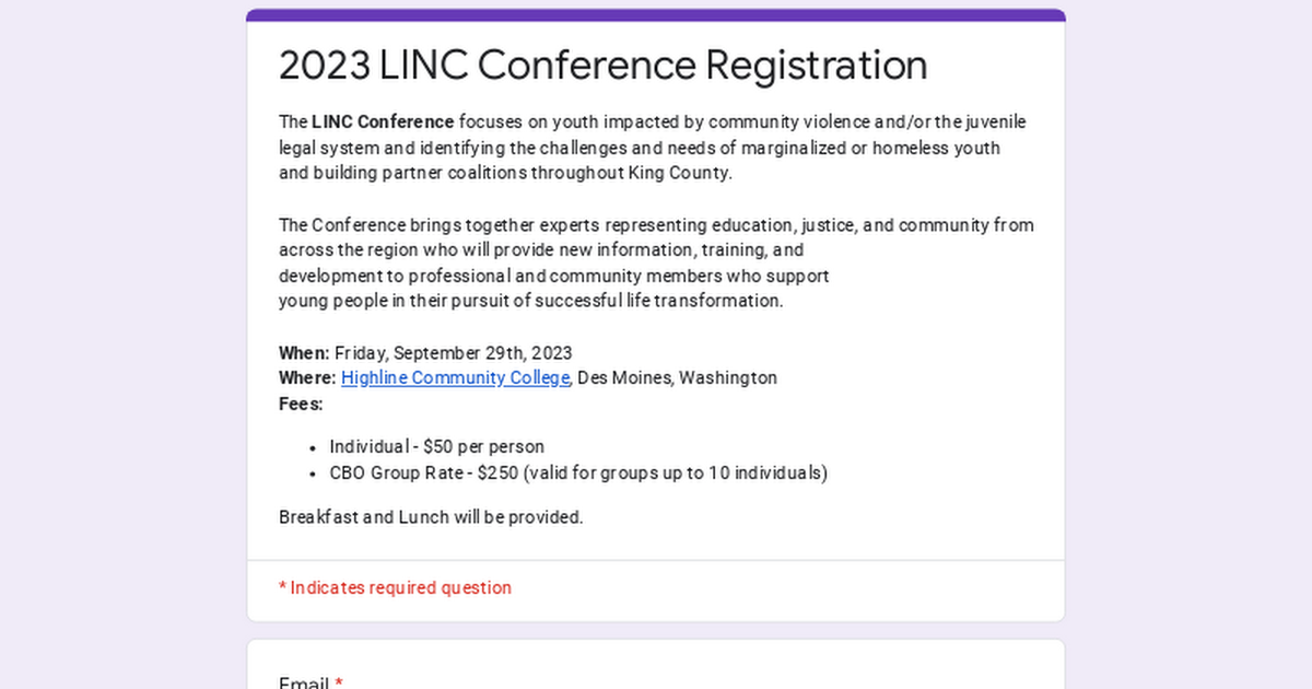2023 LINC Conference Registration