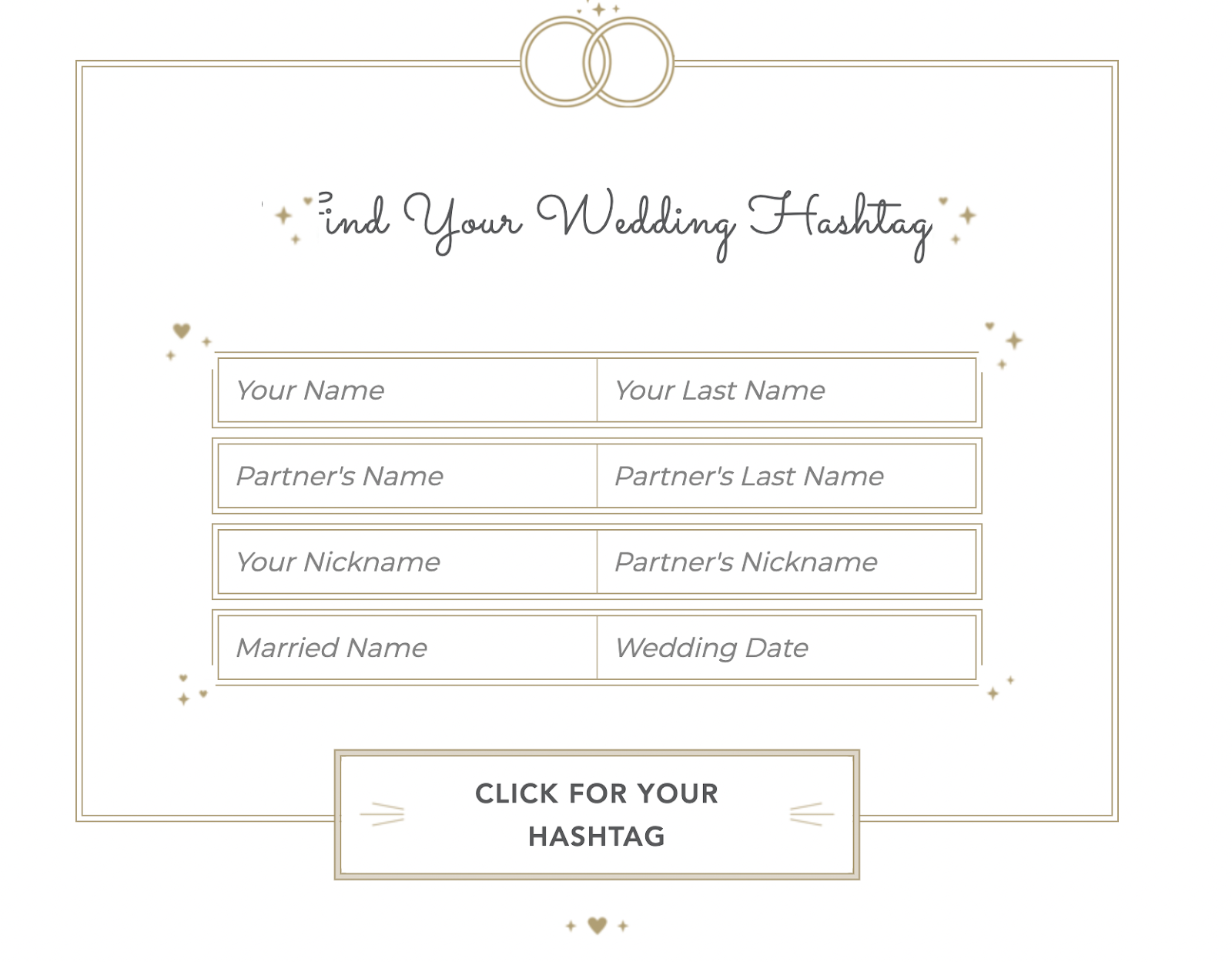 Shutterfly’s wedding hashtag generator