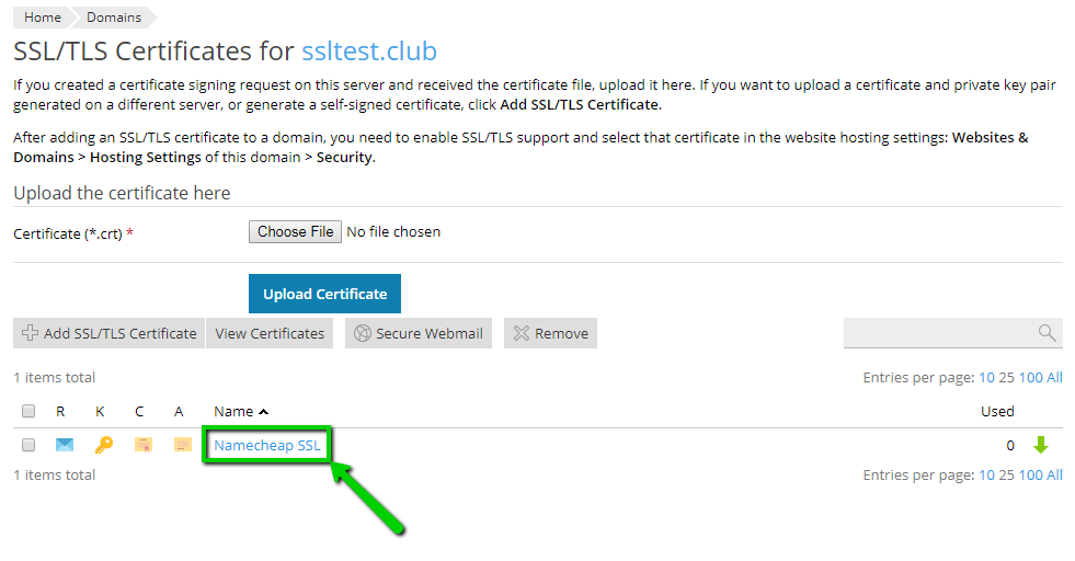 Access SSL Certificates
