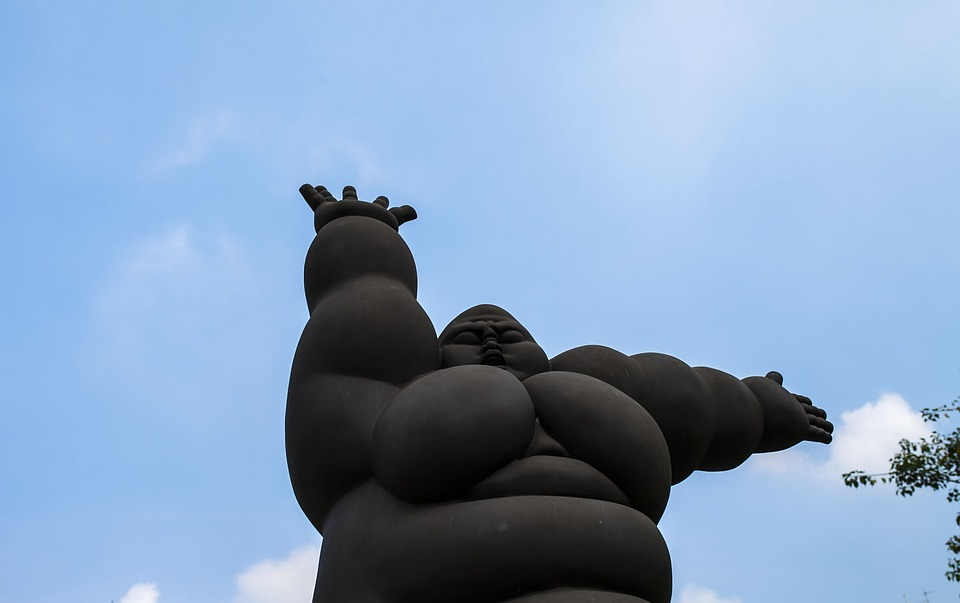 The Fat Man Maitreya statue close up.
