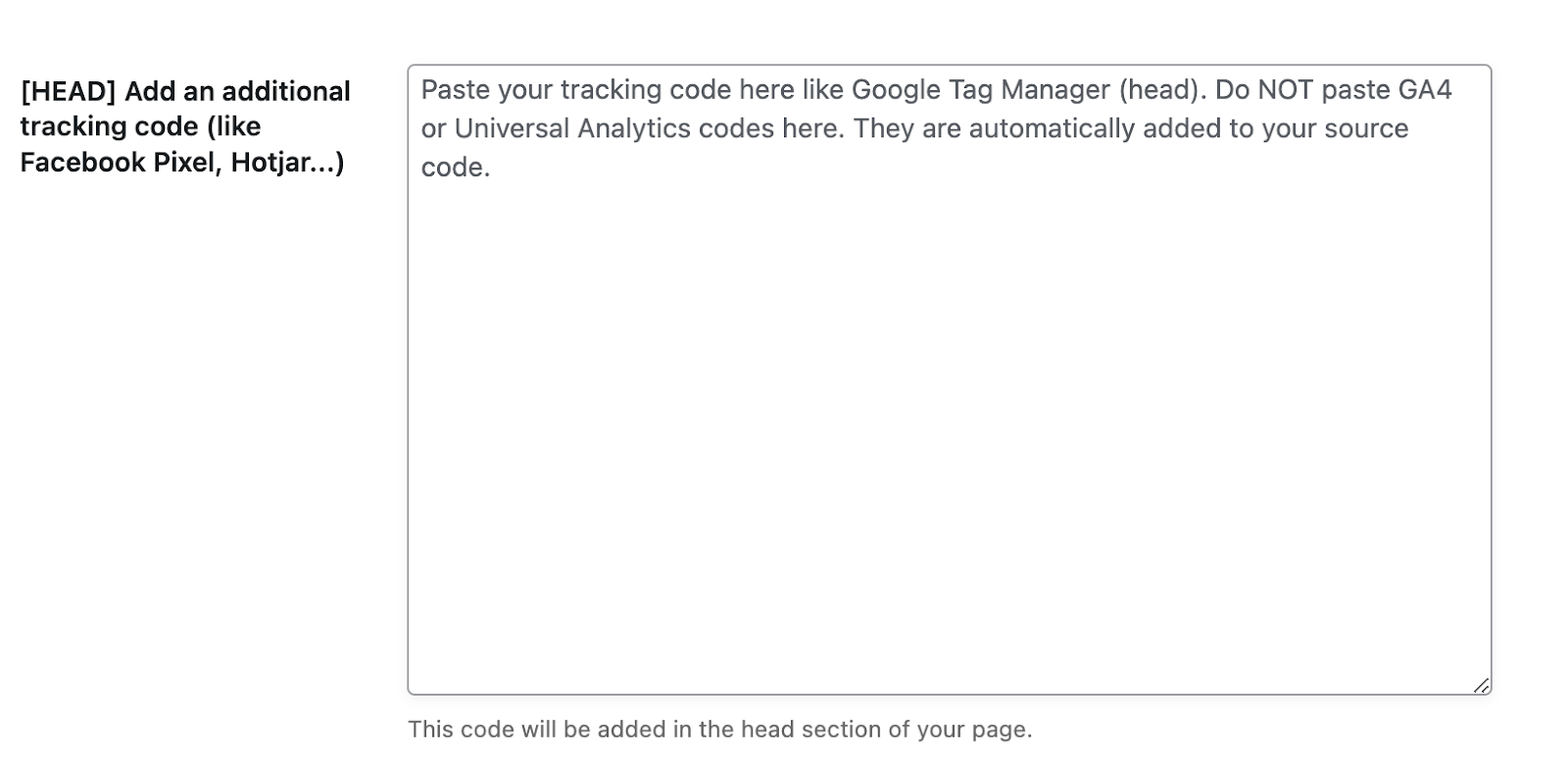 adding tracking code in search console setup