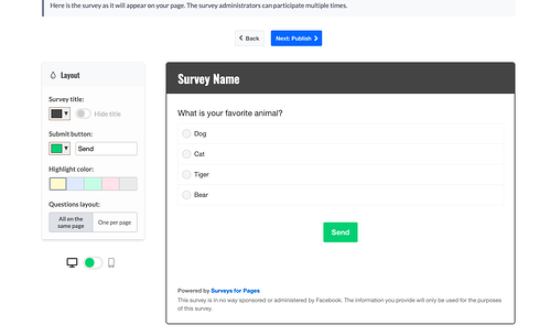 How to create a survey on facebook: preview your survey
