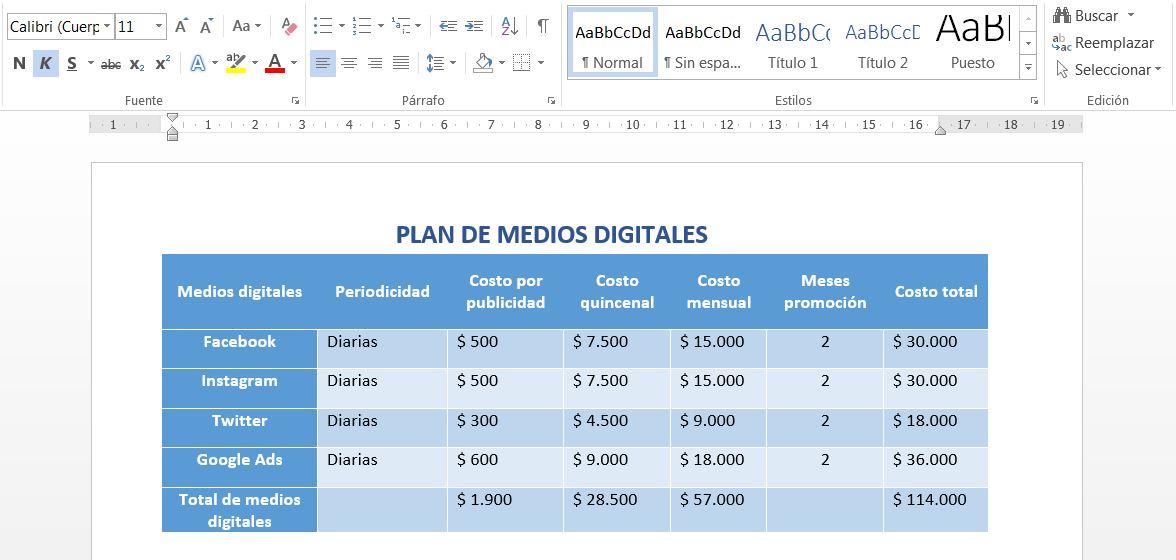 Plan de medios ejemplo qu es y c mo hacerlo