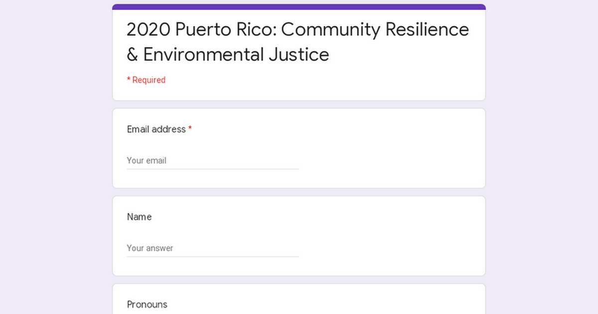 2020 Puerto Rico: Community Resilience & Social Justice 