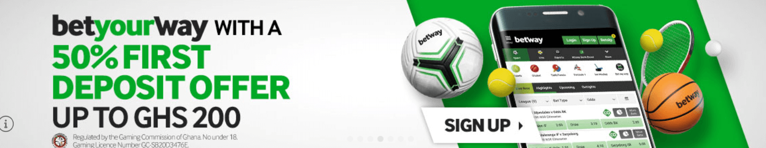 Use Betway sign-up code MAXWAY and get 50% first deposit bonus