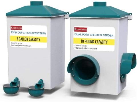 KEBONNIXS Automatic Chicken Waterer and Feeder_Amazon