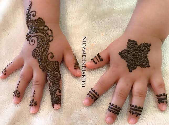 Arabic Pattern Mehndi Design for Baby Girl
