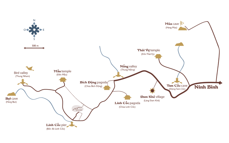 tam coc tourist map and nearby attractions