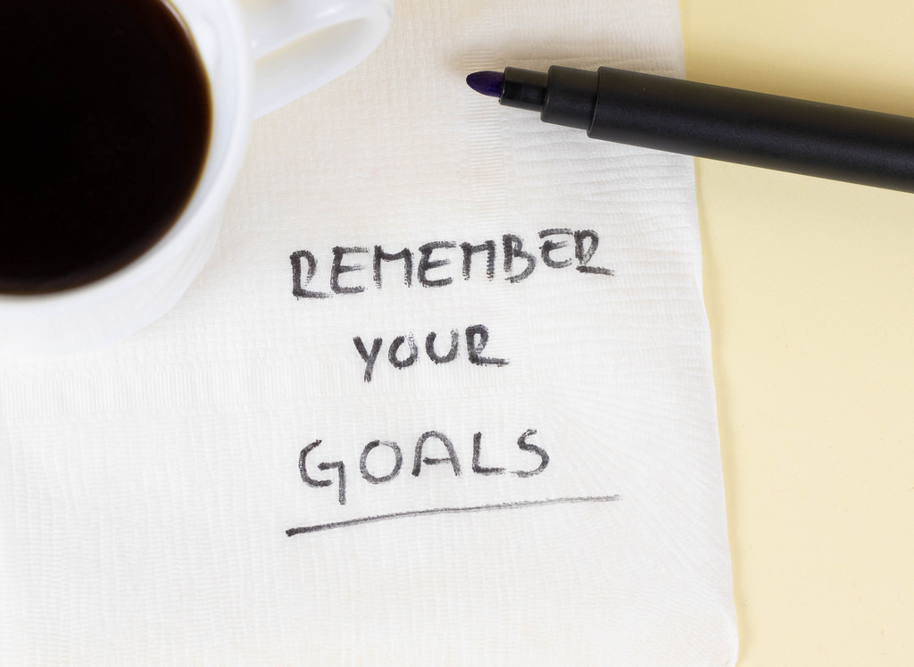 remember your goals written on a notepad your attitude towards your goals