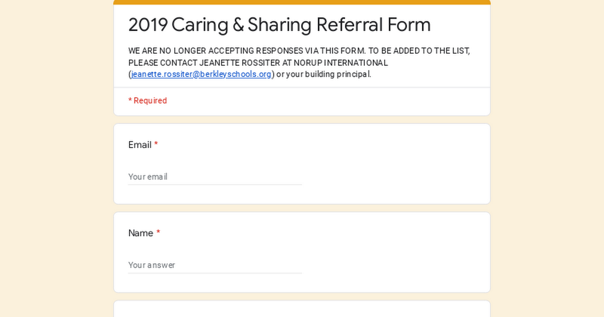 2019 Caring & Sharing Referral Form