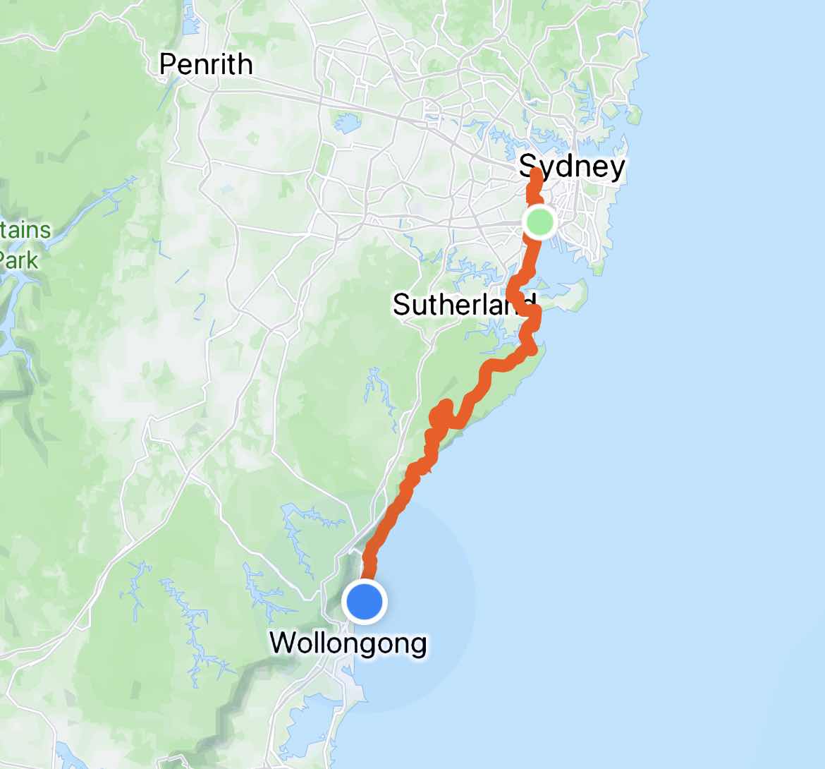 Day 1 Sydney airport to Wollongong