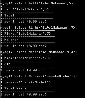 C:\Users\Aras\Documents\Tugas semester 1\Basis data\Tugas besar\8 Fungsi String, Fungsi Tanggal, Fungsi Agregasi\Fungsi String\Makanan\Left, Right, Mid, Reverse.PNG