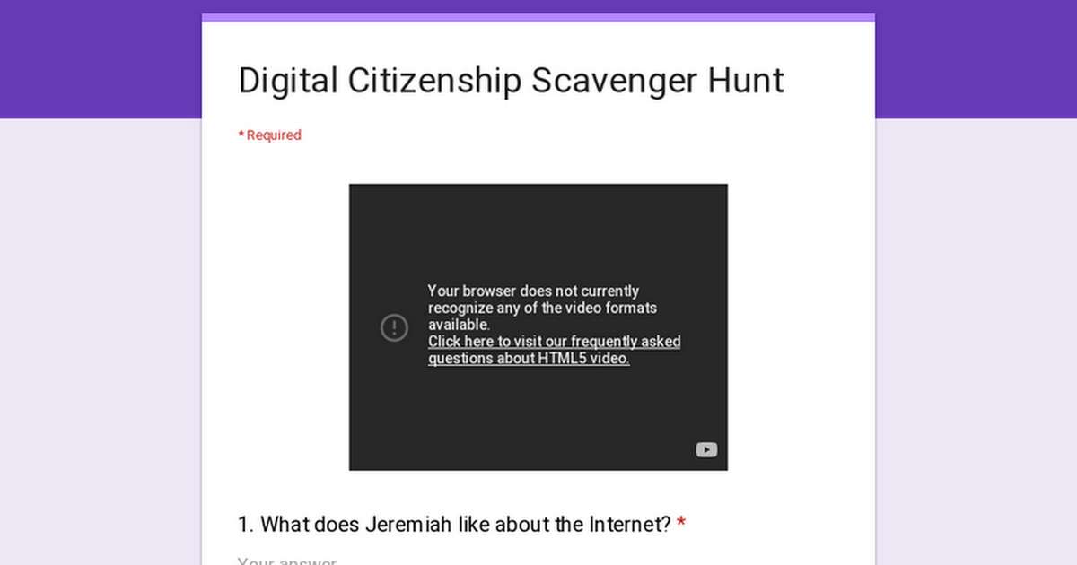 Digital Citizenship Scavenger Hunt