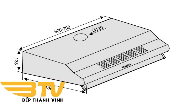 Máy Hút Mùi Lorca TA 3007M-70cm