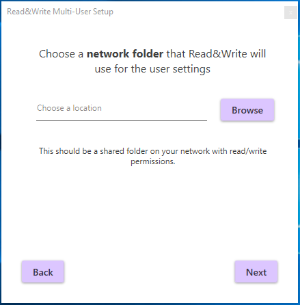 Network folder location