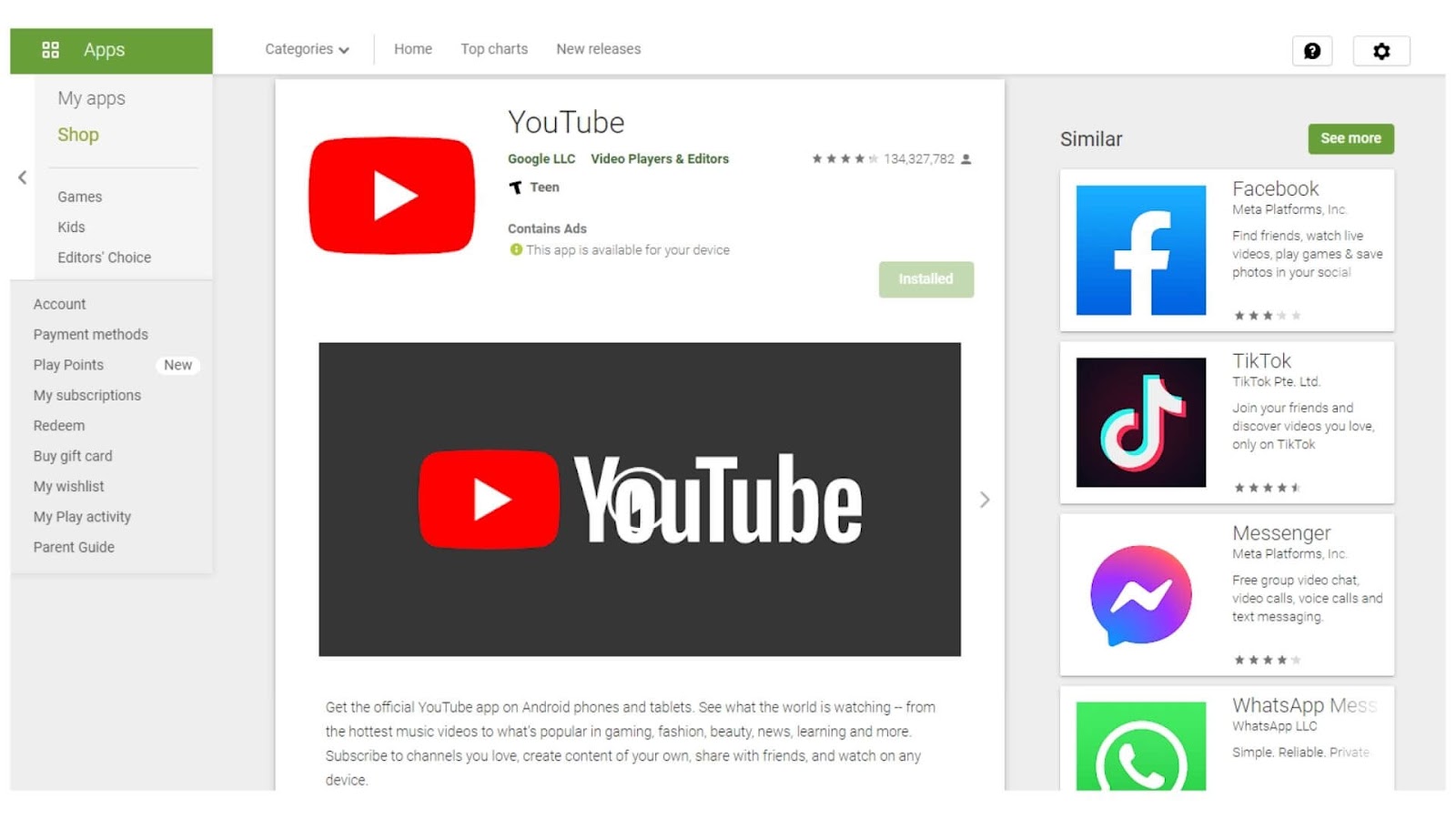 Apps like TikTok; YouTube