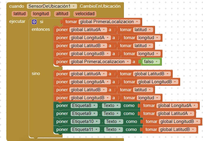 Cambio ubicación App Inventor 2
